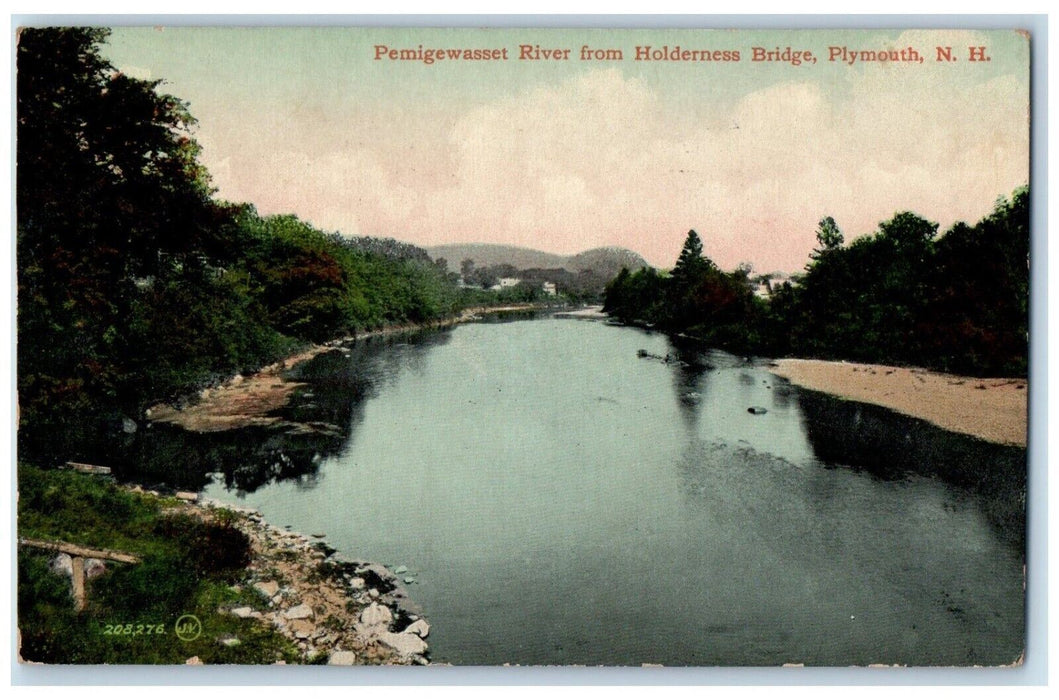 1923 Pemigewasset River Holderness Bridge Lake Plymouth New Hampshire Postcard