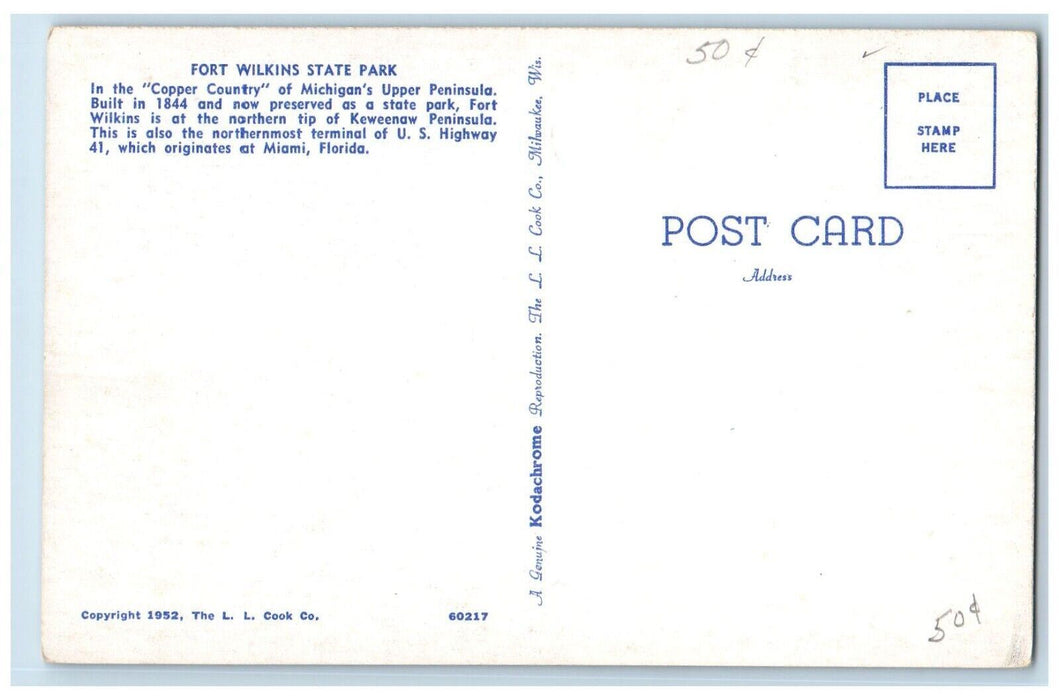 Fort Wilkins State Park Copper Harbor Michigan MI, Upper Peninsula Postcard