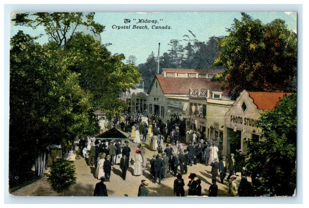 c1910 People Scene, The Midway, Crystal Beach, Canada CA Foreign Postcard