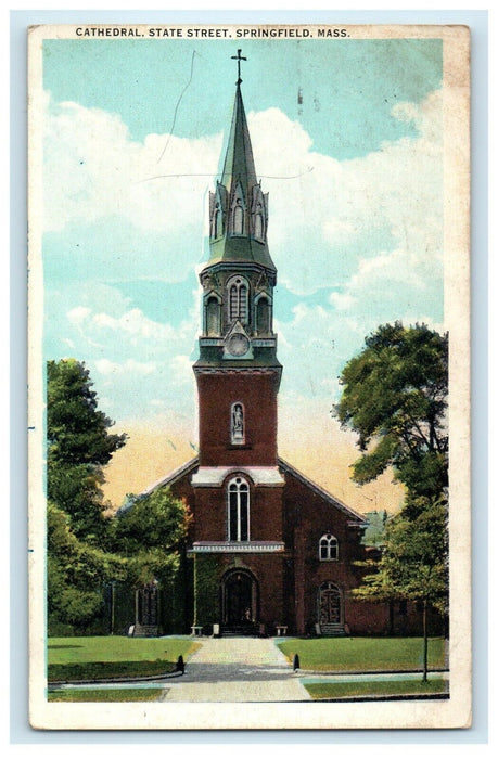 1933 Cathedral State Street Springfield Massachusetts MA Vintage Postcard