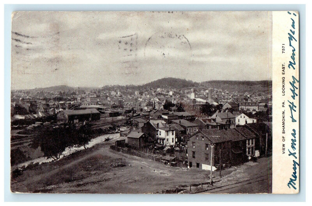 1909 View Of Shamokin Pennsylvania PA, Bird's Eye View Looking East Postcard