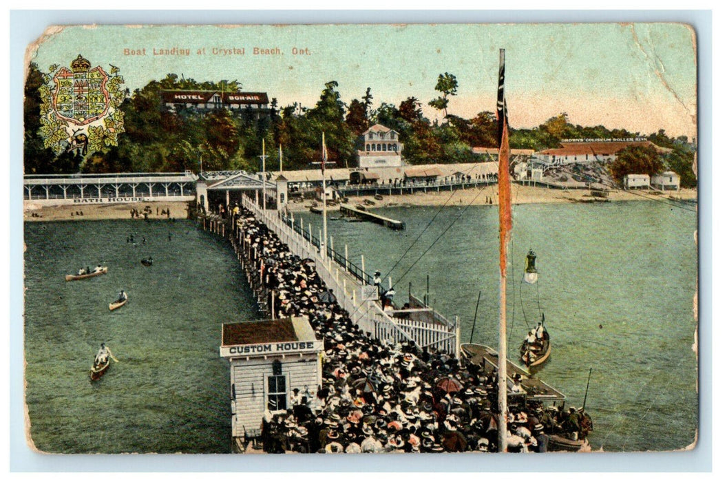 c1910 Boat Landing at Crystal Beach, Ontario Canada CA Foreign Postcard