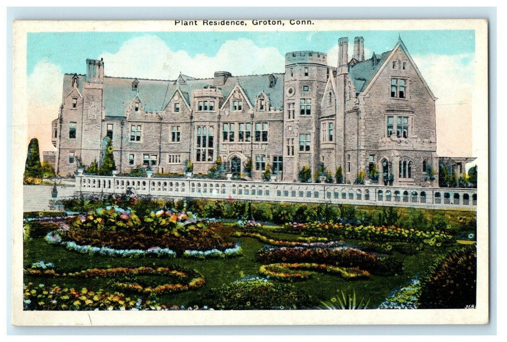 1938 View Of Plant Residence Groton Connecticut CT Posted Vintage Postcard