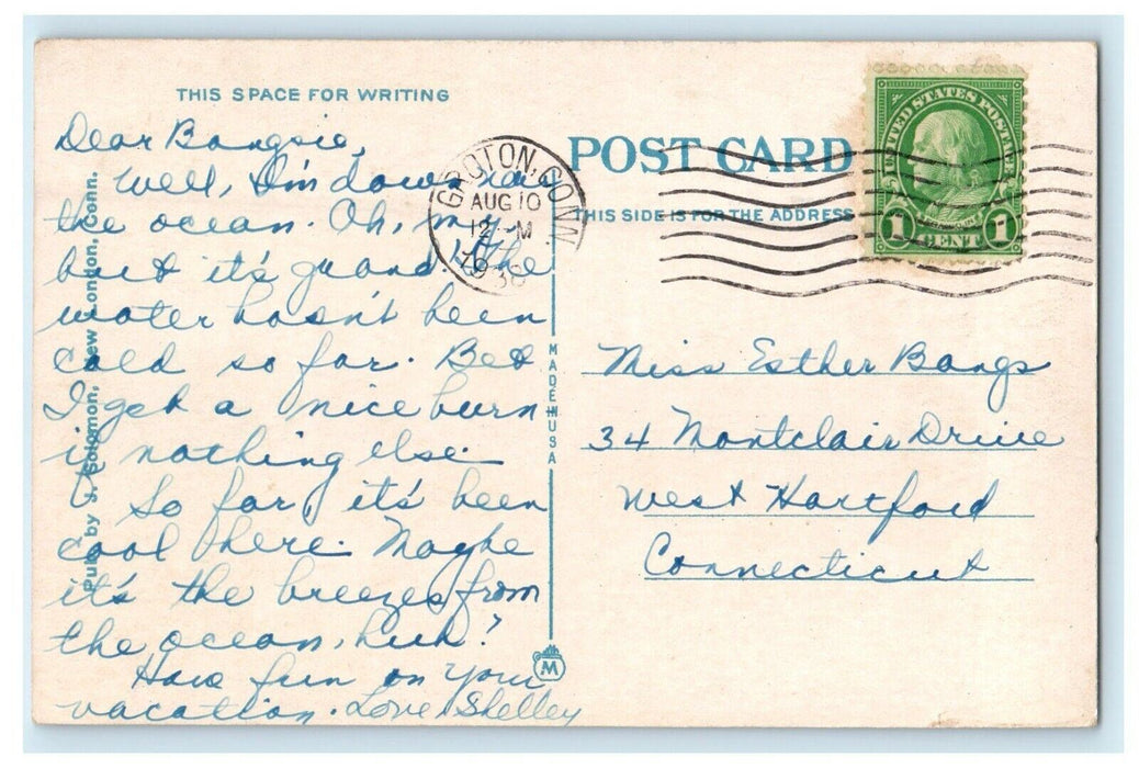 1938 View Of Plant Residence Groton Connecticut CT Posted Vintage Postcard