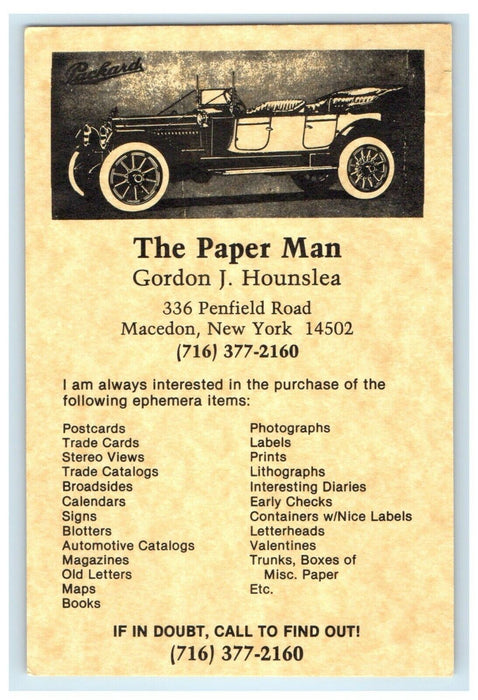 The Pepper Man Packard Car Advertising Macedon New York NY Postcard