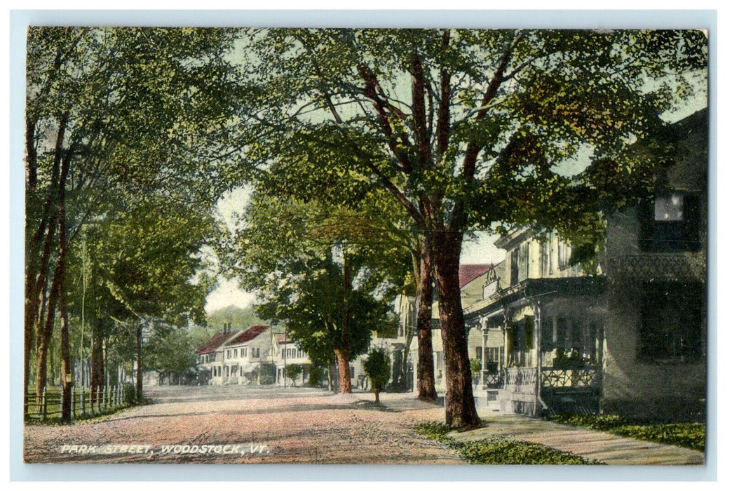 1910 Park Street, Woodstock Vermont VT Posted Antique Postcard