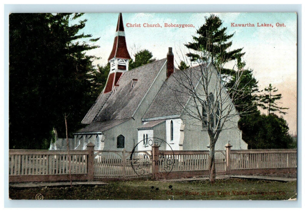 1907 Christ Church Bobcaygeon Kawartha Lakes Ontario Canada Antique Postcard