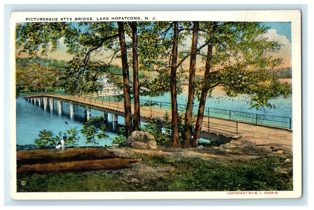 c1920s Picturesque Styx Bridge, Lake Hopatcong New Jersey NJ Postcard