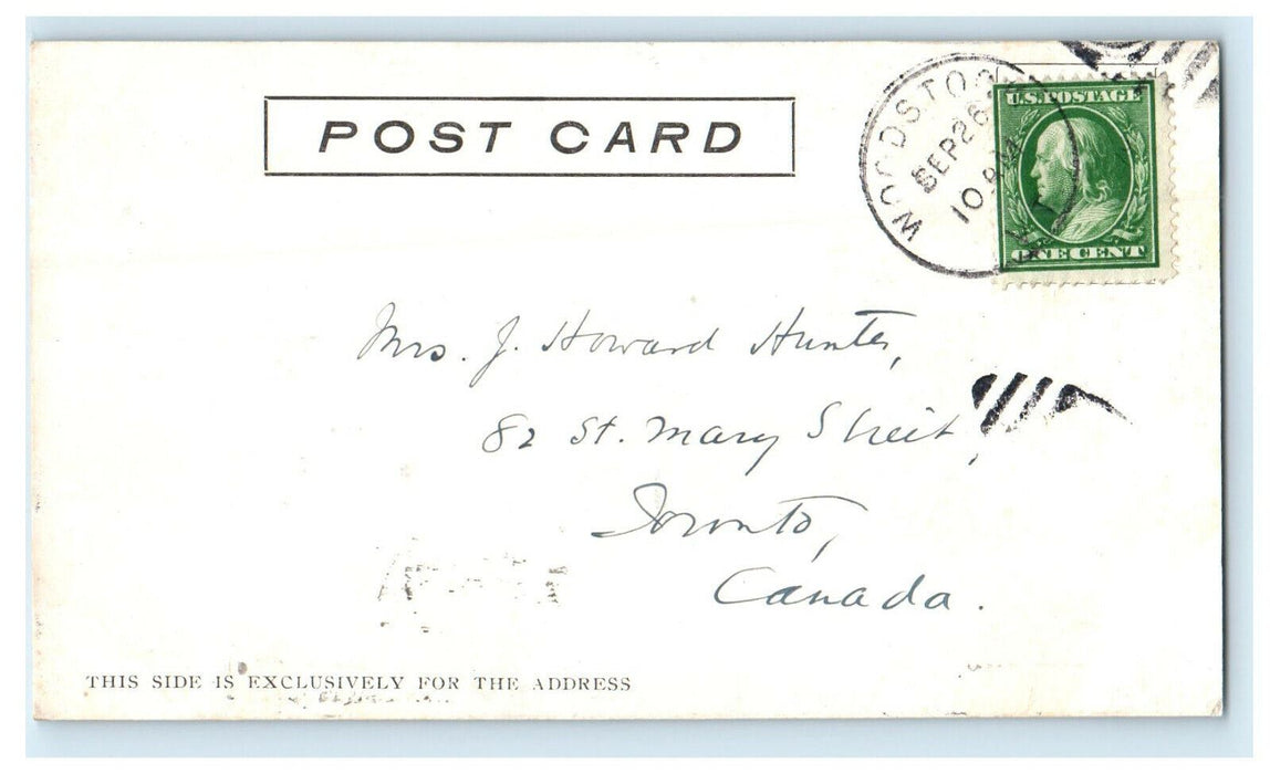 c1905 Multiview, The Inn A New England Hill Town Woodstock VT Postcard