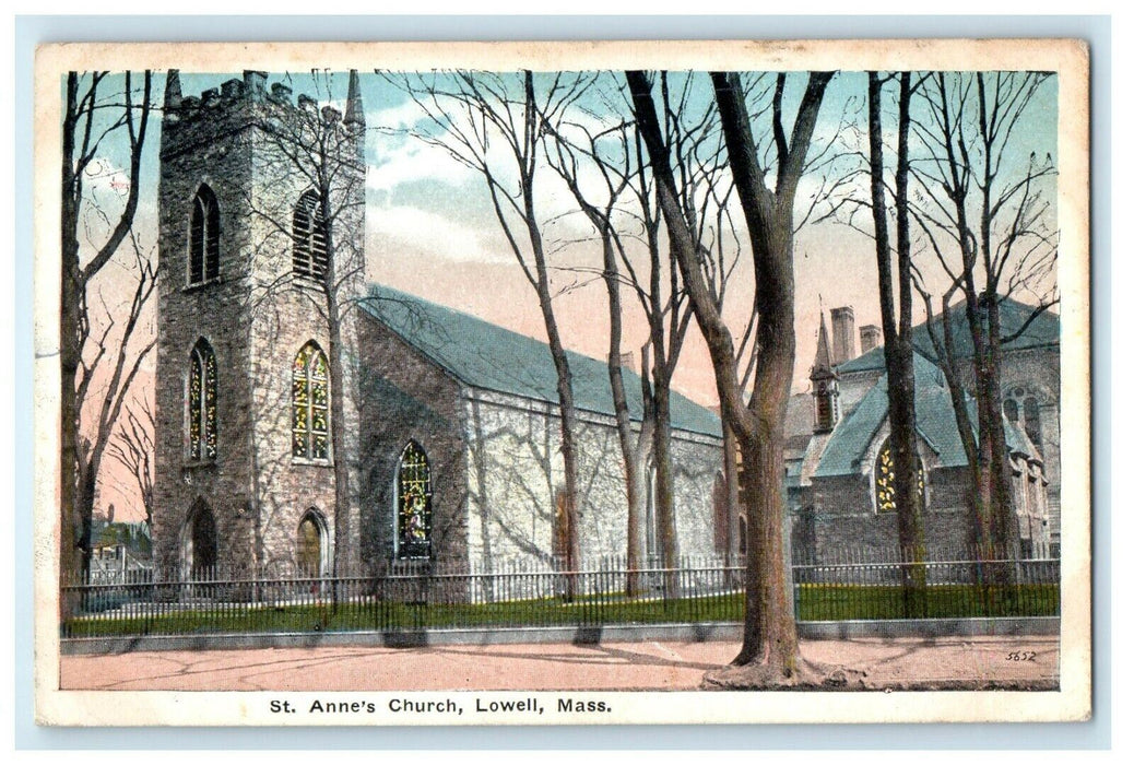 c1920's St. Anne's Church Lowell Massachusetts MA Unposted Vintage Postcard