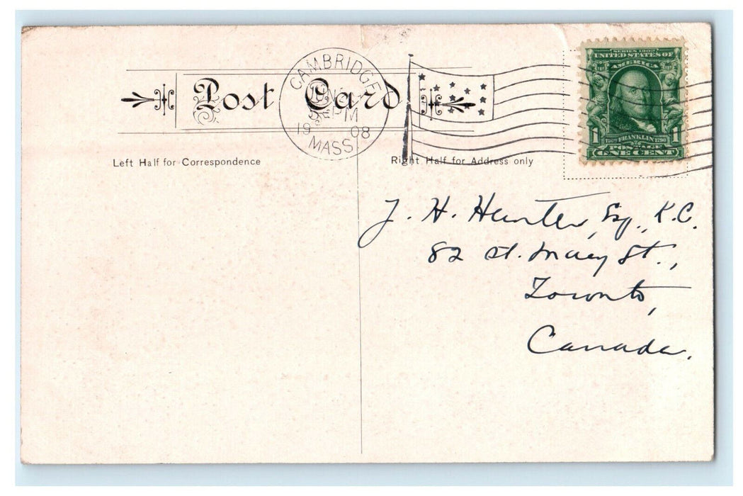 1908 Exterior Harvard Stadium Boston Massachusetts MA Posted Postcard