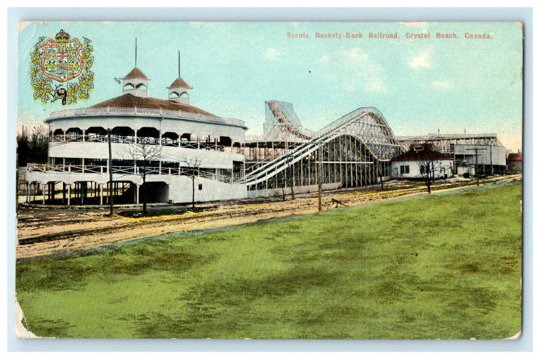 c1910 Scenic Backety-Back Railroad Crystal Beach Canada CA Foreign Postcard