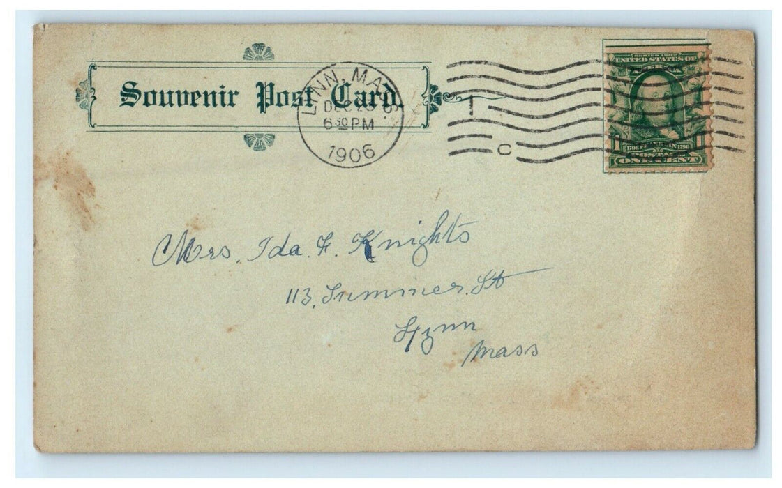 1906 First Universalist Church Lynn Massachusetts MA Antique Postcard