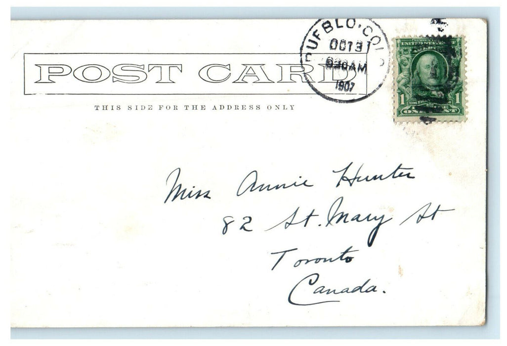 1907 Christian Science Church Denver Colorado CO Pueblo CO Posted Postcard