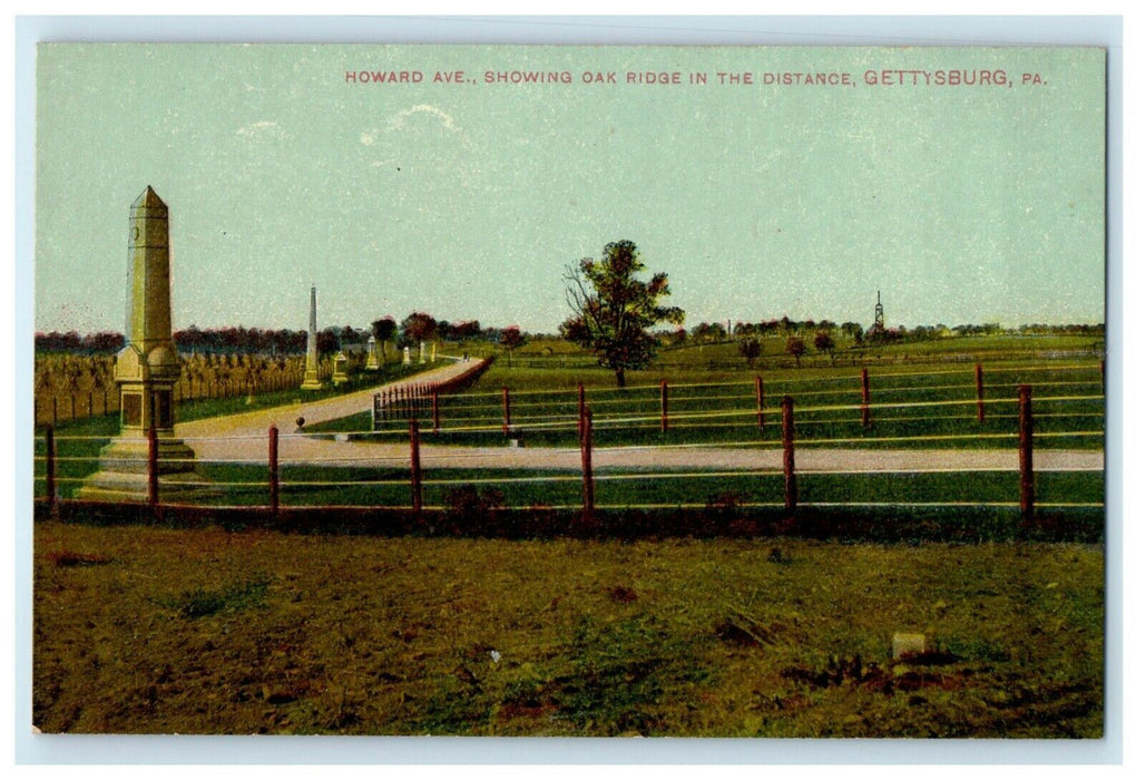 c1910's Howard Ave. Showing Oak Ridge Gettysburg Pennsylvania PA Postcard