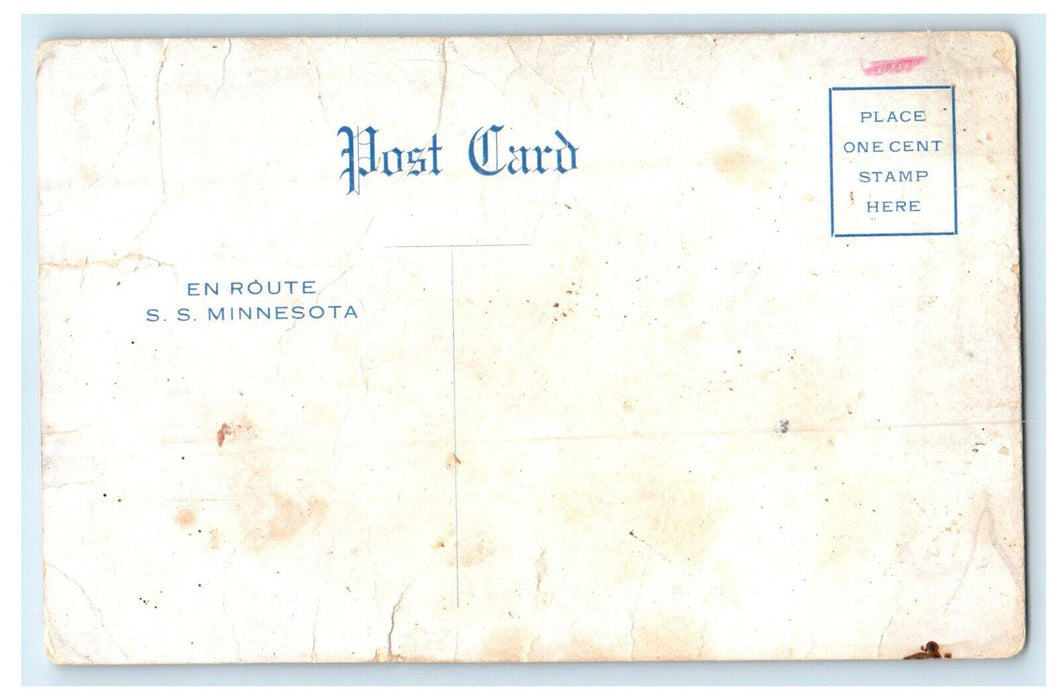 c1910 SS Minnesota Chicago Milwaukee Buffalo Line Breakfast Advertising Postcard