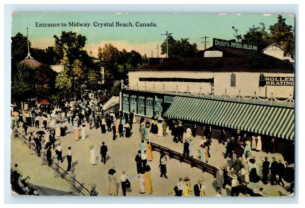 c1910 Entrance to The Midway, Crystal Beach, Canada CA Foreign Postcard