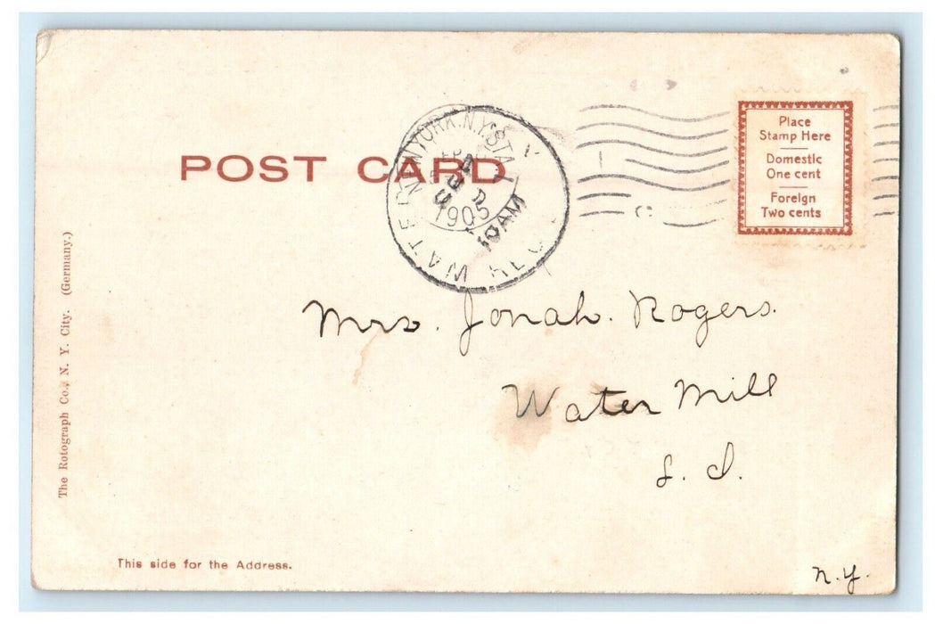 1905 View Of Herald Square Trolley New York City NY, Watermill IL Postcard