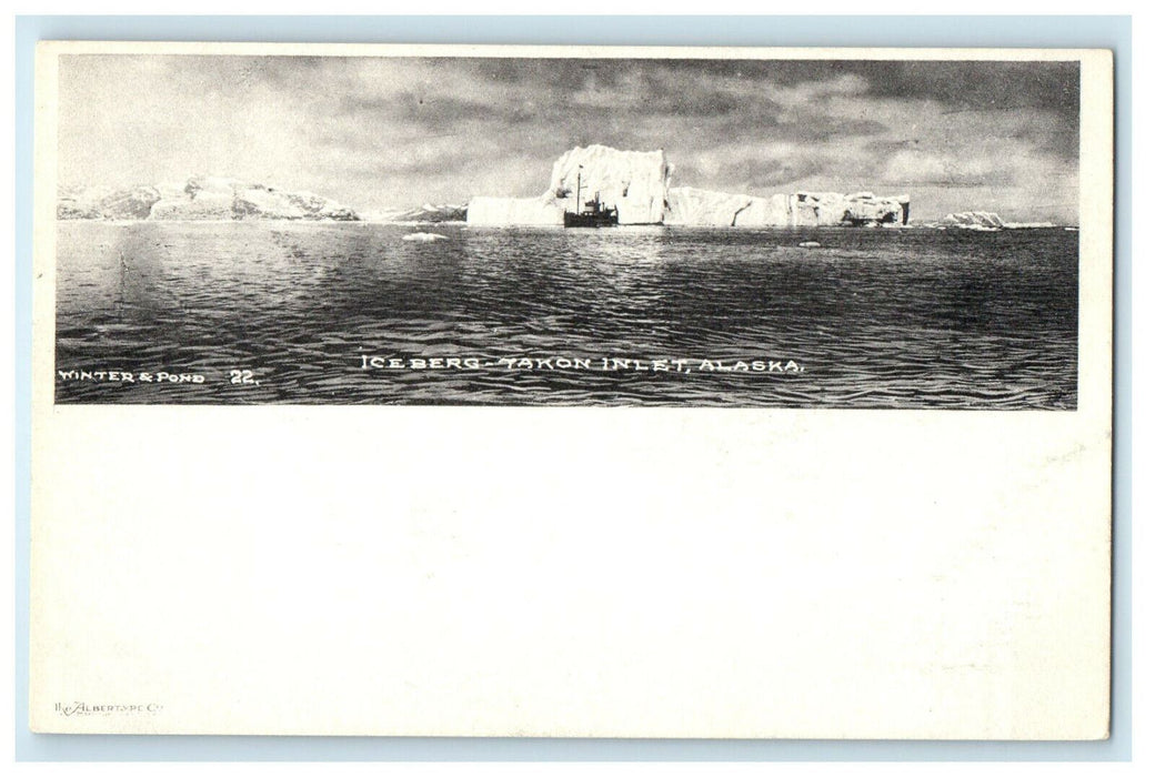 c1905 Iceberg Taku Inlet Alaska AK Unposted Antique Winter & Pond Postcard