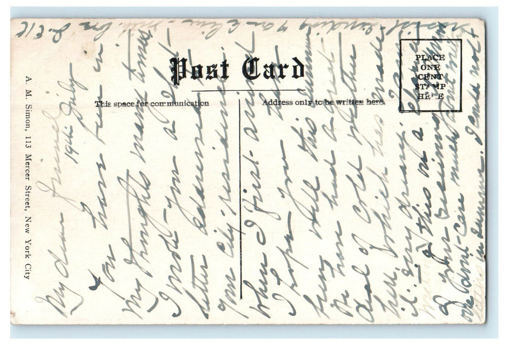 c1920s Haston Library and Episcopal Church, North Brookfield MA Postcard