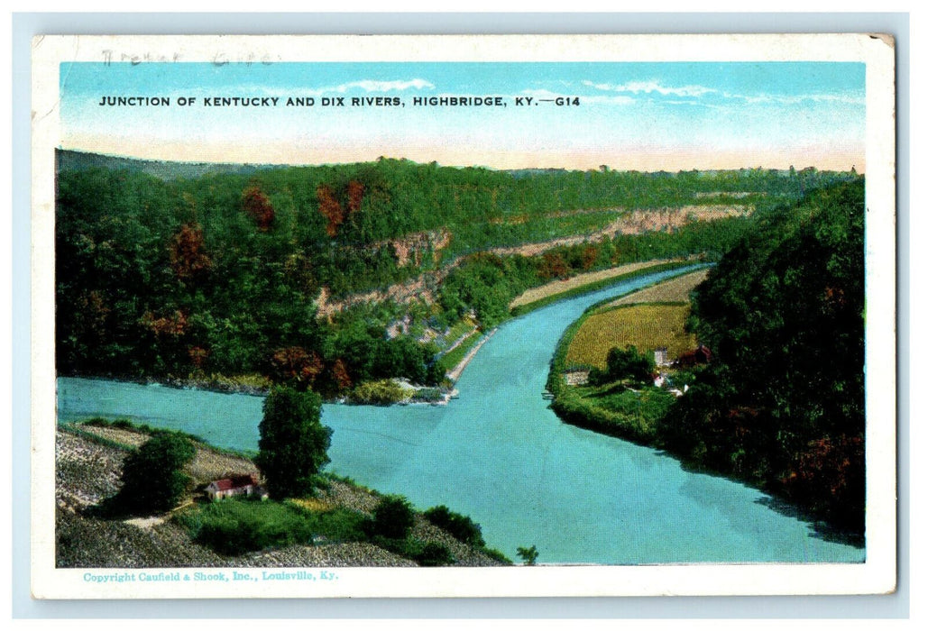 c1920s Junction of Kentucky and Dix Rivers Highbridge Kentucky KY Postcard