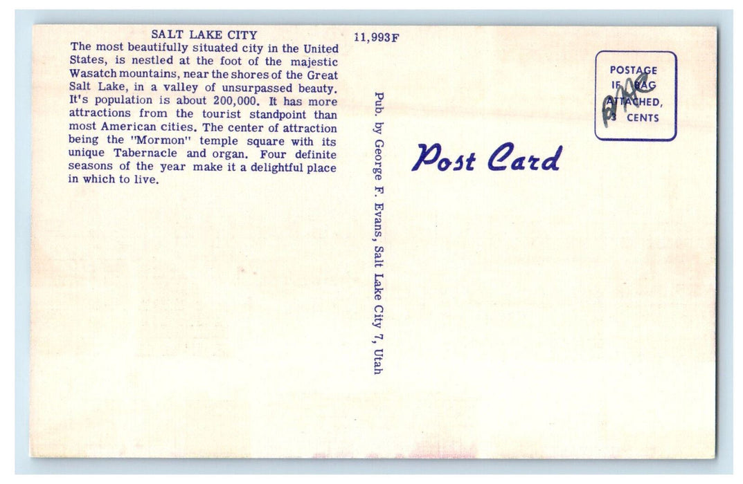 c1940s Multiview Greetings from Salt Lake City Utah UT Unposted Postcard