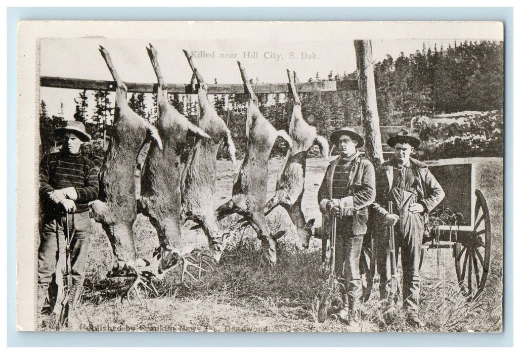 c1910 Animal Killed Near Hill City South Dakota SD Unposted Postcard