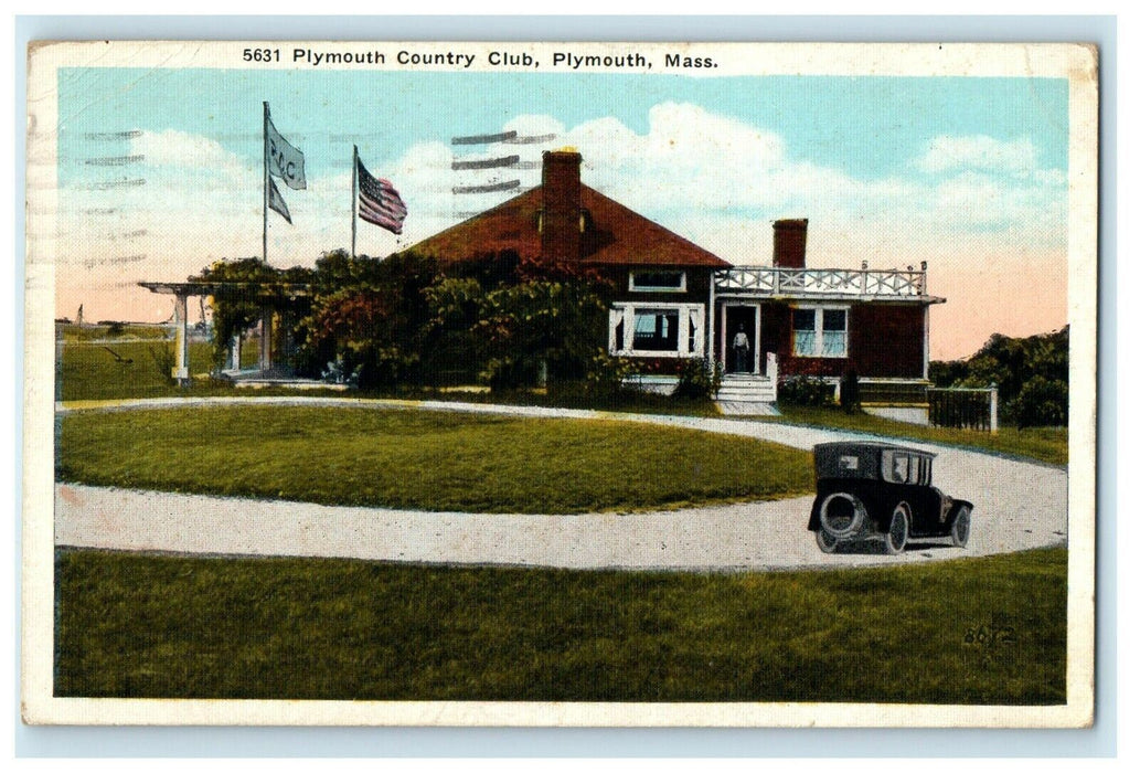 1924 Plymouth Country Club Car Plymouth Massachusetts MA Vintage Postcard