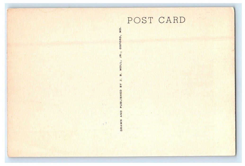 c1940's Read House New Castle Delaware DE, Artist Signed John Moll Postcard