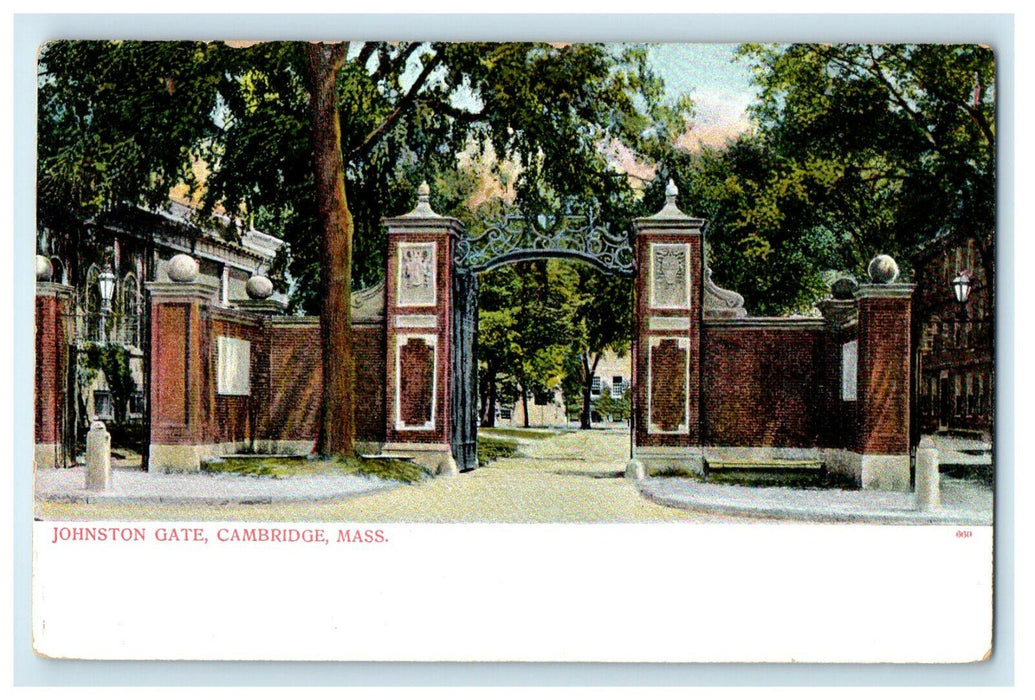 c1905 View of Johnston Gate, Cambridge Massachusetts MA Unposted Postcard
