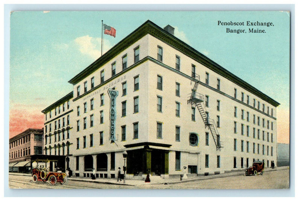 c1910 Penobscot Exchange Bangor Maine ME Unposted Antique Postcard