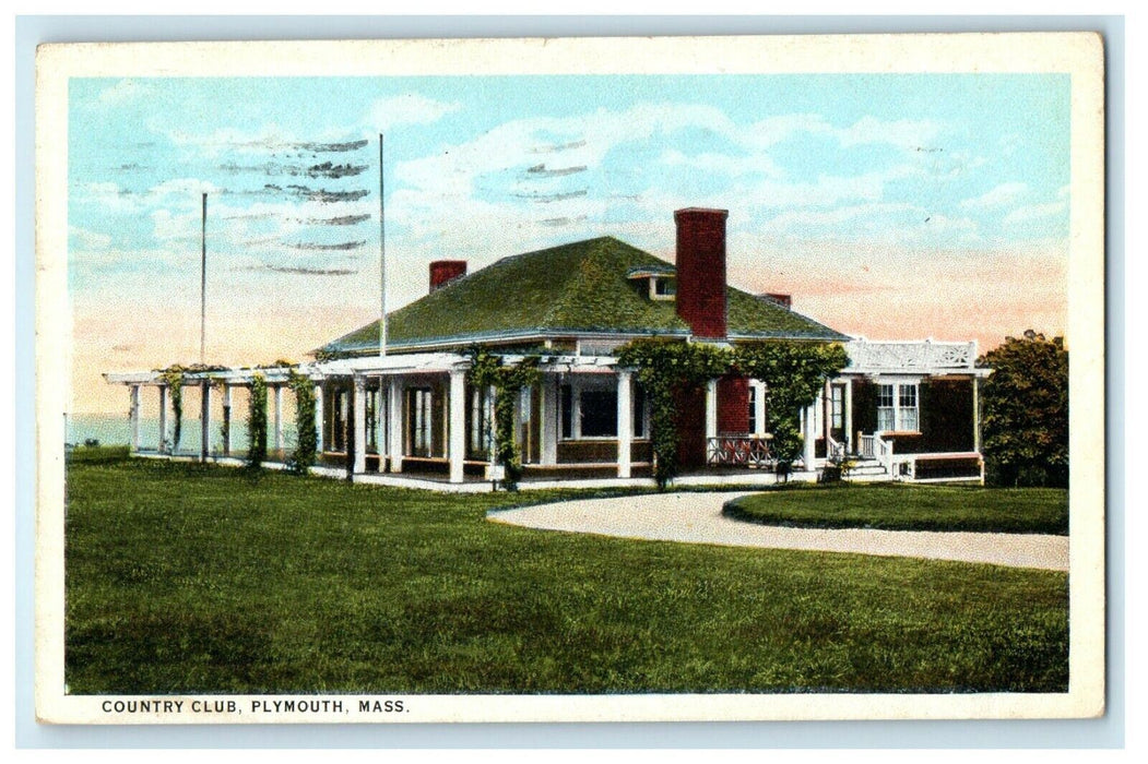1936 The Country Club Plymouth Massachusetts MA Posted Vintage Postcard