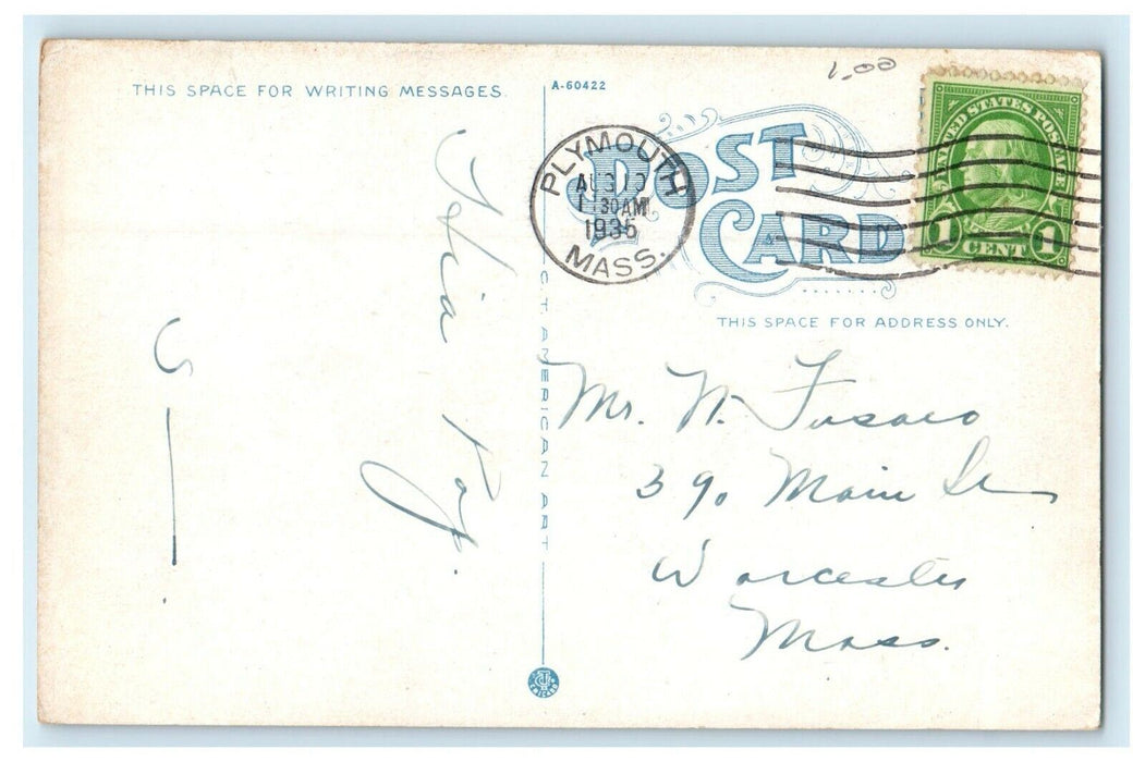 1936 The Country Club Plymouth Massachusetts MA Posted Vintage Postcard