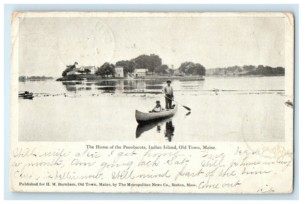 1905 The Home of Penobscots Old Town ME New London NH Stillwater ME Postcard