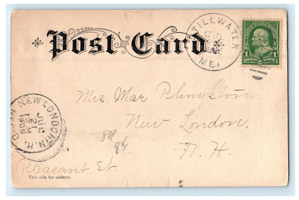 1905 The Home of Penobscots Old Town ME New London NH Stillwater ME Postcard