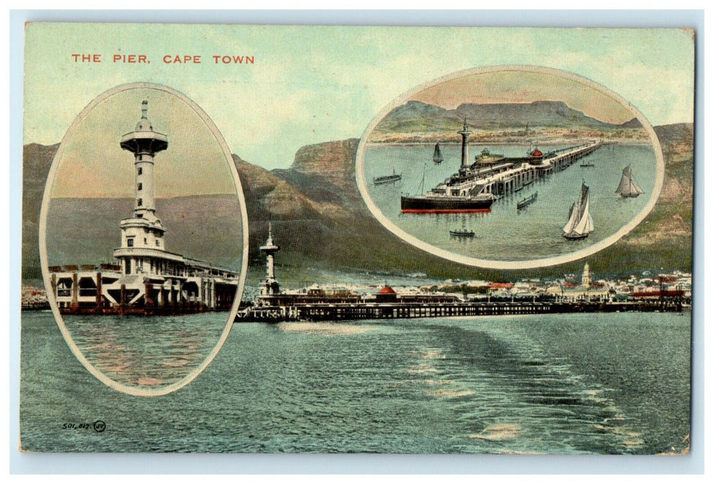 1922 The Pier, Cape Town Valentine & Sons Publishing Posted Antique Postcard