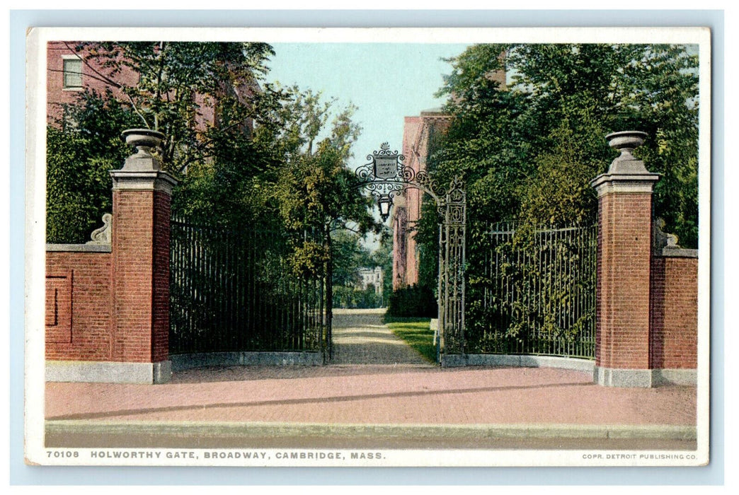 1920 Holworthy Gate Broadway Cambridge Massachusetts MA Phostint Postcard