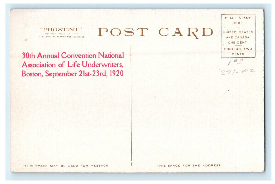 1920 Holworthy Gate Broadway Cambridge Massachusetts MA Phostint Postcard