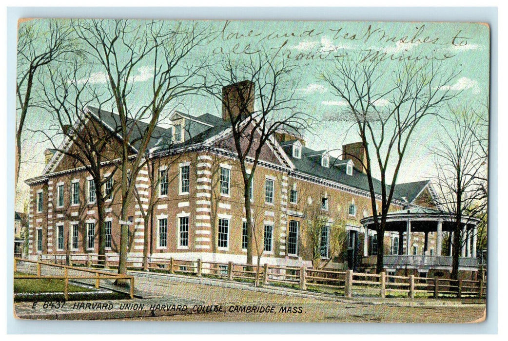 1908 Harvard Union, Harvard College, Cambridge Massachusetts MA Posted Postcard