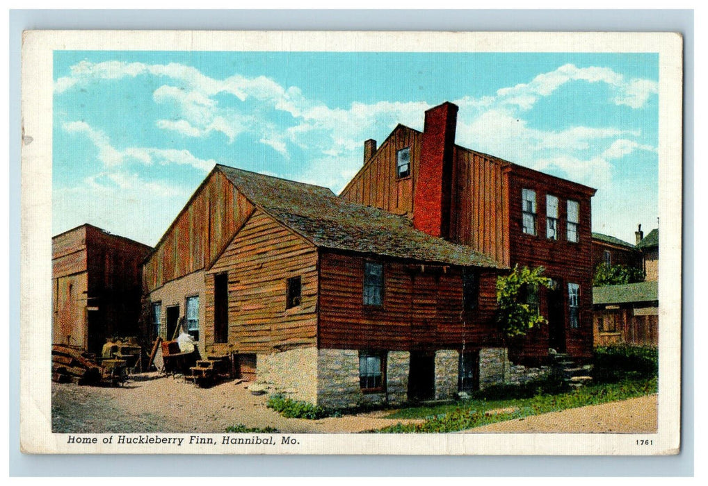 c1920s Home of Huckleberry Finn, Hannibal Missouri MO Posted Postcard