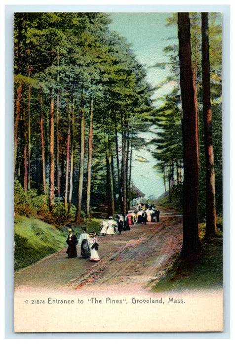 c1905 Entrance to "The Pines" Groveland Massachusetts MA Unposted Postcard