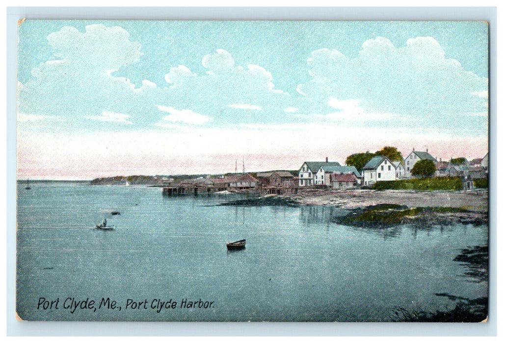 c1910 Port Clyde Harbor Port Clyde Maine ME Antique Unposted Postcard