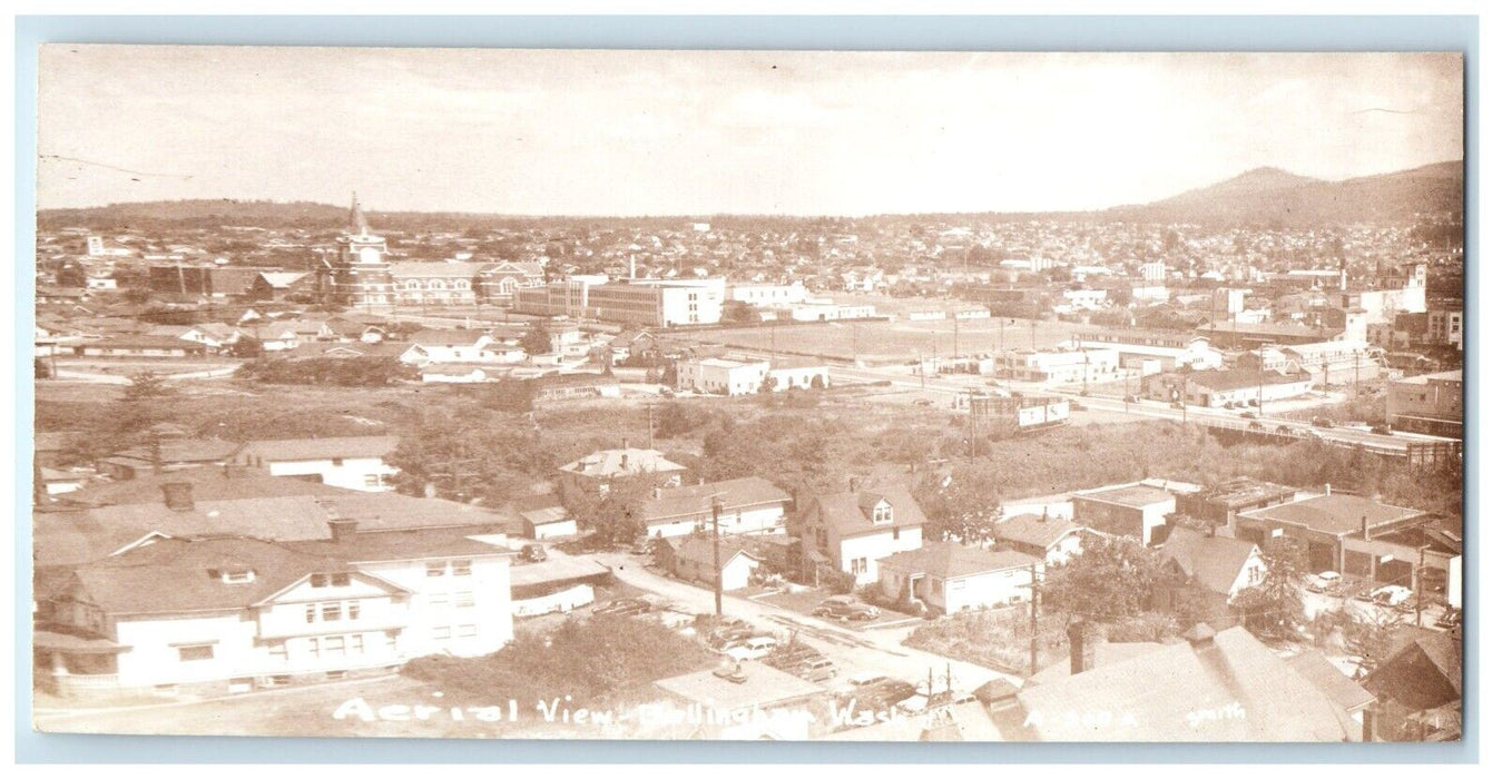 Aerial View Of Bellingham Washington WA RPPC Photo Unposted Vintage Postcard