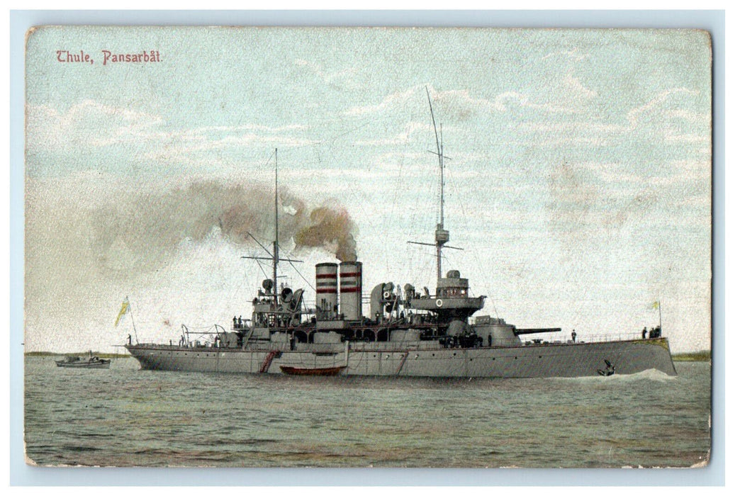 c1910 View of Thule Pansarbat Steamship Unposted Antique Postcard
