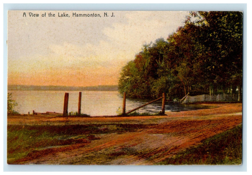 1909 A View of the Lake Hammonton New Jersey NJ Blackwood NJ Postcard