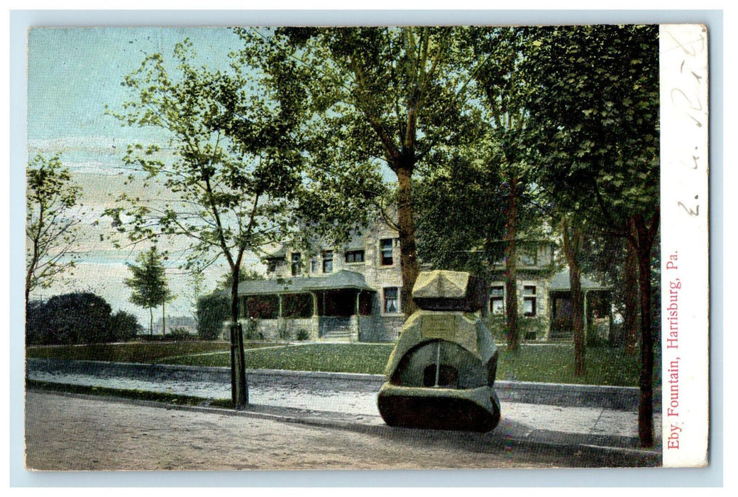 1906 Eby Fountain Harrisburg Pennsylvania PA Posted Antique Postcard