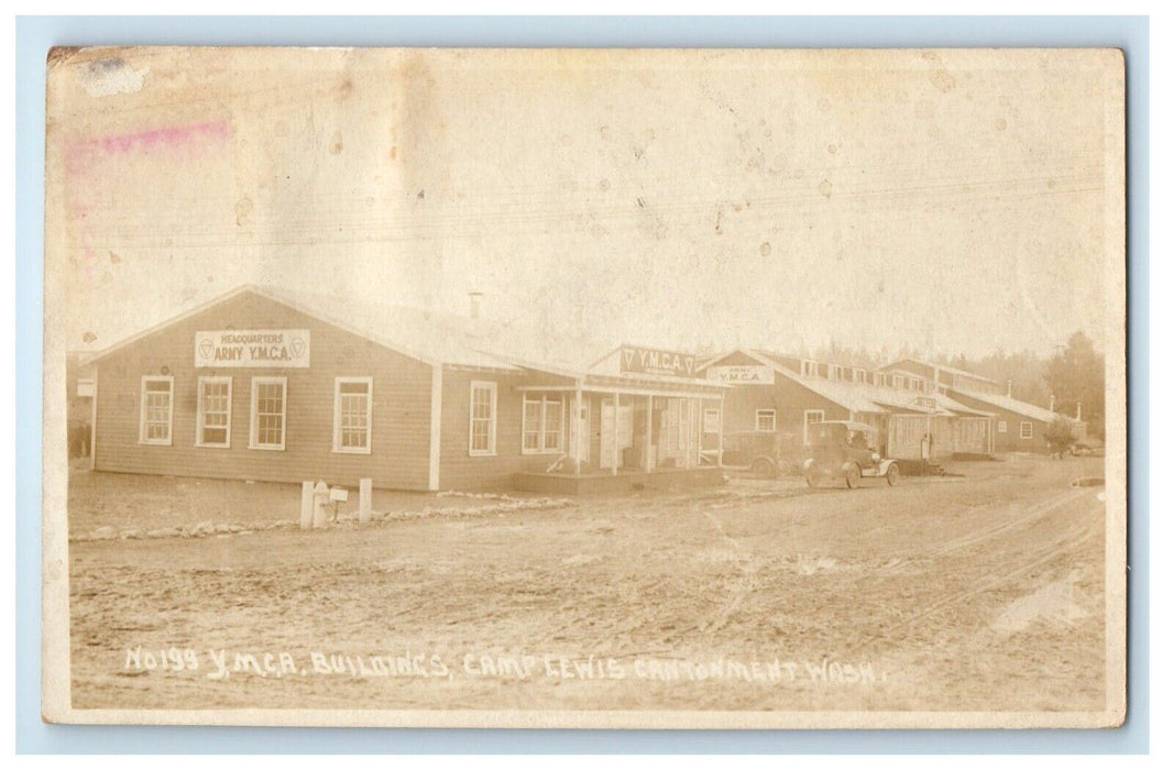 c1910's Y.M.C.A Camp Lewis Cantonment Washington WA RPPC Photo Antique Postcard