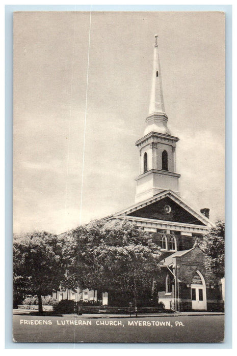 c1940s Friedens Lutheran Church, Myerstown Pennsylvania PA Unposted Postcard