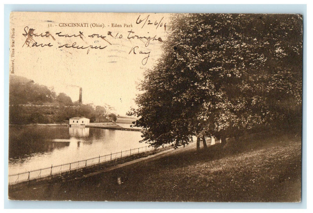 1906 Eden Park Cincinnati Ohio OH Port Jervis NY Antique Posted Postcard