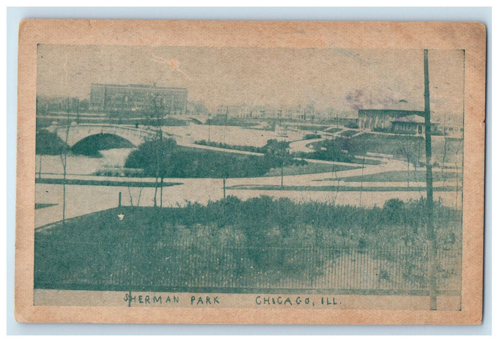 c1910 Sherman Park Chicago Illinois IL Antique Posted Postcard